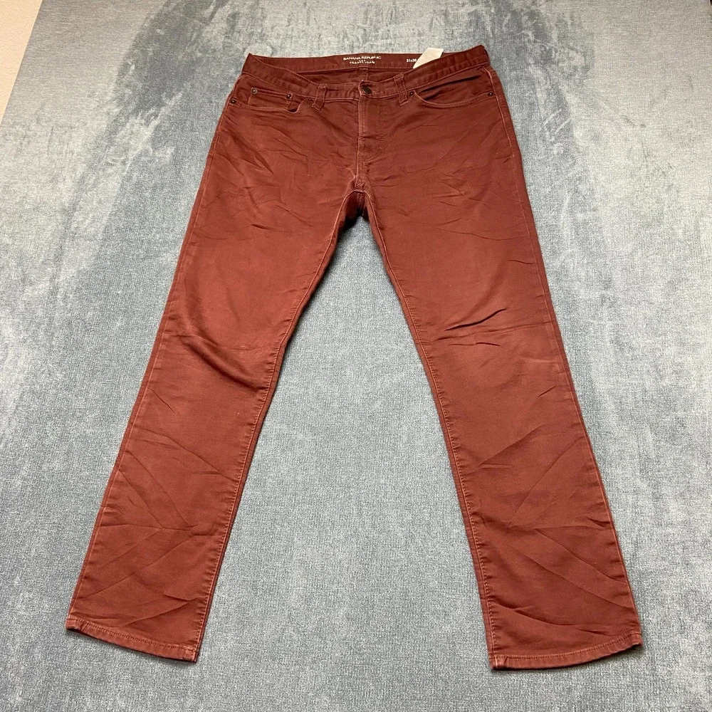 Banana Republic Travel Jeans Men 31x30 Burnt Denim Slim Fit Straight Leg Outdoor